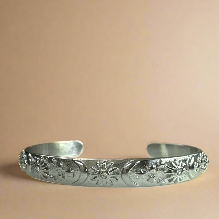 Sol Celestial Silver Bangle