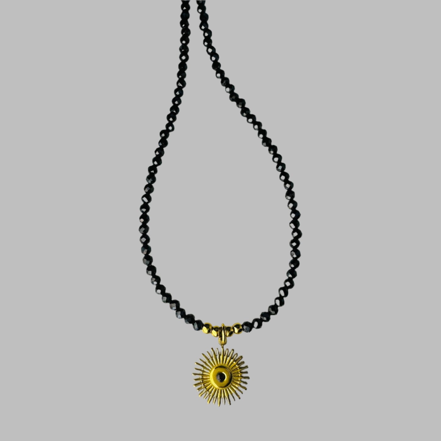 Black Spinel Beaded Necklace