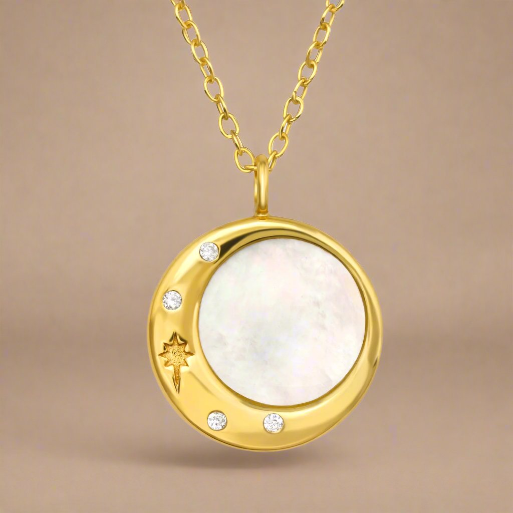 Crescent Moon Pearl Shell Necklace